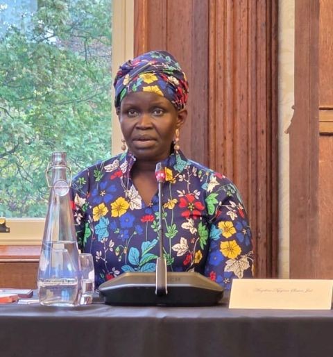 Angelina Jial speaking at the high-level meeting at Lambeth Palace